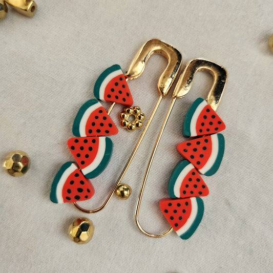 Watermelon Paperclip Earrings