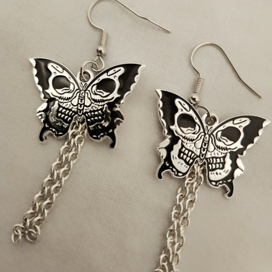 Skull Butterfly Earrings